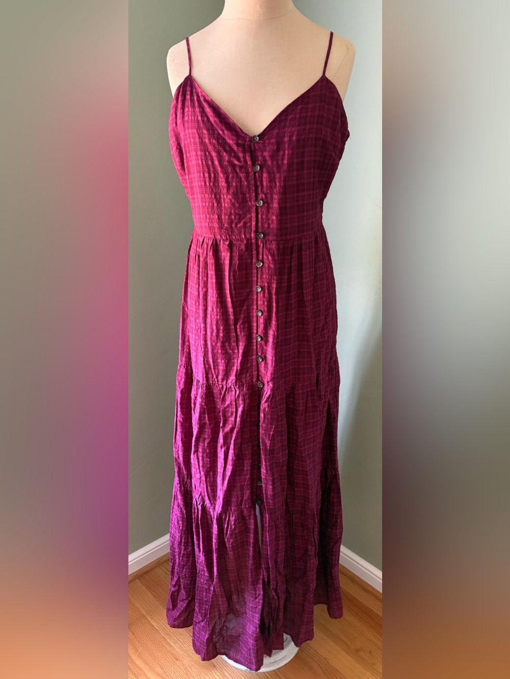 Treasure & Bond Spaghetti-Strap Maxi Dress in Berry Plum